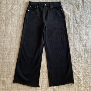 Black Gap wide leg frayed jeans